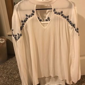 White Long - Sleeve Blouse